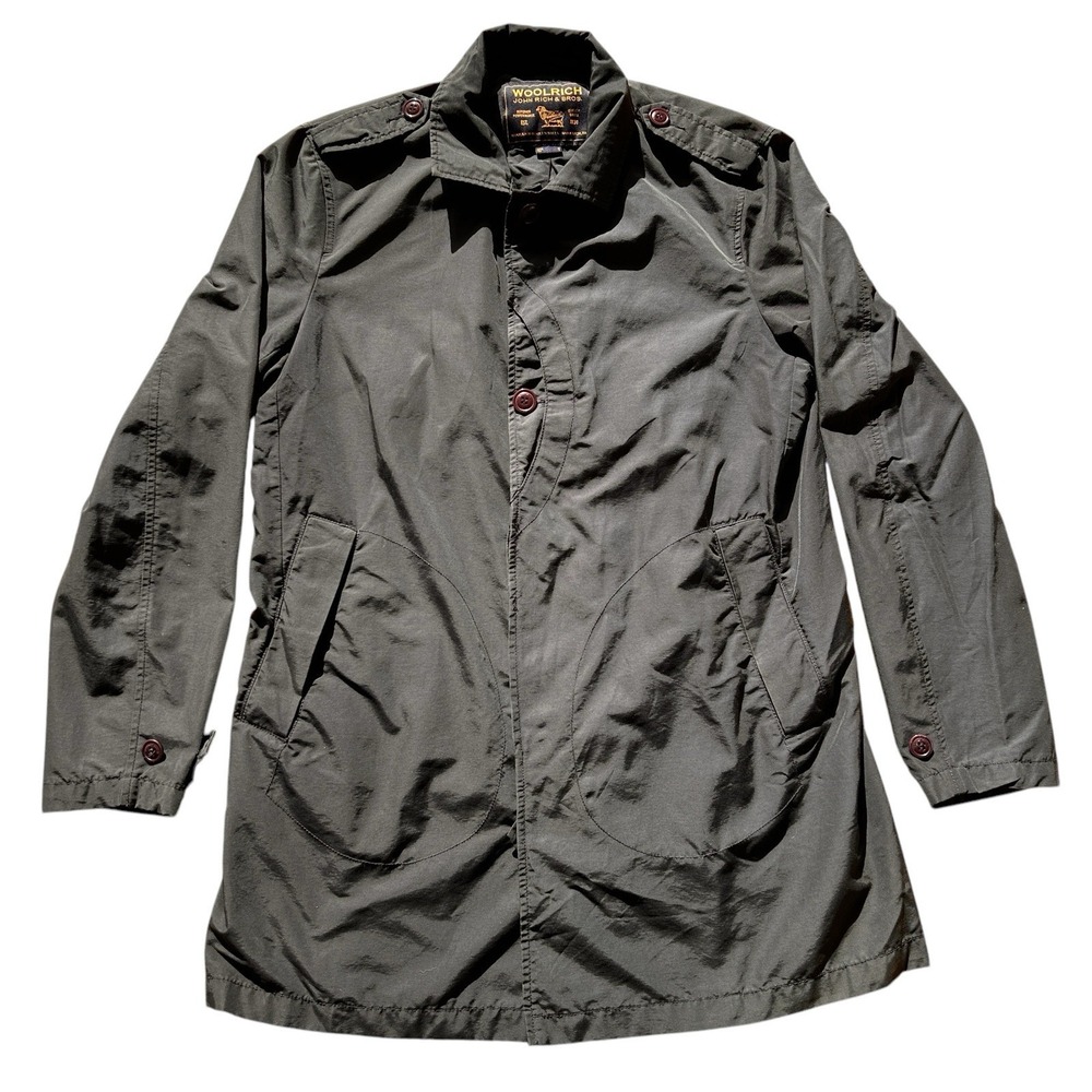 Woolrich Mid Length Lightweight Ramar Cloth Jacket Mens Medium Black Outdoors